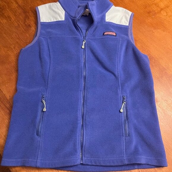 Vineyards Vines Westerly Full Zip Fleece Vest Size M Blue Turquoise - Picture 1 of 4